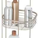 iDesign Forma Metal Wire Corner Standing Shower Caddy, Bath Shelf Baskets for Shampoo, Conditioner, Soap, 9.5" x 9.5" x 26.25", Satin Silver