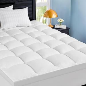 wOod-it TwinXL Size Mattress Topper for Back Pain, Extra Thick Mattress Pad Cover, Cooling Breathable Pillow Top Protector Overfilled with Down Alternative, 8-21" Deep Elastic Pocket (39x80 Inches), White 