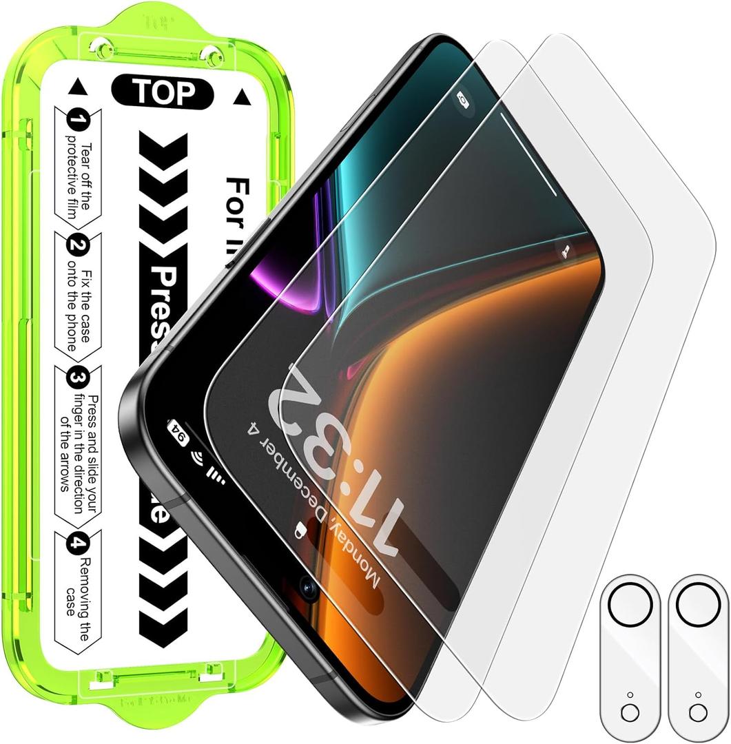 Esanik 2+2 Pack for iPhone Air Matte Glass Screen Protector Auto-alignment Anti-Glare & Anti-Fingerprint,Anti-Reflection,Bubble Free, Smooth as Silk, 9H Glass Screen Cover