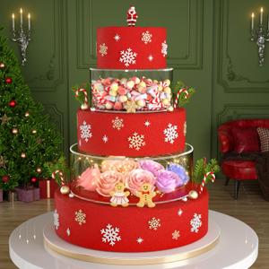 NPPLUS 2PCS Acrylic Fillable Cake Stand Cake Riser Cake Tier, Round Cylinder Display Riser Display Box, Decorative Centerpiece for Wedding Birthday Party (12" Dx4 H inch, 8" Dx4 H inch)