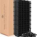 12pcs Aquarium Fish Tank Divider Filter Bottom with Bracket, Plastic Egg Crate Grid (11.6X5.7inch) for Fish Tank Separation, Bottom Filtration & DIY Aquascaping (Black, 72 Brackets)