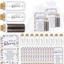 Liliful 50 Set Baby in Bloom Baby Shower Party Favors for Guests Seed Organizer Glass Bottles with Cork Stopper Thank You Cards and Organza Bags Wildflower Floral Gender Reveal Supplies, No Seed