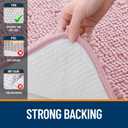 OLANLY Bathroom Rugs 36x24, Extra Soft Absorbent Chenille Bath Rugs, Rubber Backing Quick Dry, Machine Washable Bath Mats for Bathroom Floor, Tub and Shower, Home Decor Accessories, Dusty Rose