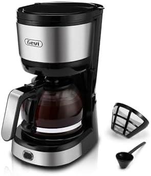 Gevi 4-Cup Coffee Maker with Auto-Shut Off, Small Drip Coffeemaker Super Automatic Espresso Machines Compact Coffee Pot Brewer Machine with Cone Filter, Glass Carafe and Hot Plate