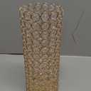 VINCIGANT Gold Crystal Cylinder Flower Vase for Christmas Wedding Holiday Table Centerpieces (10.4"Tall)