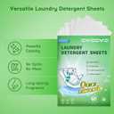 2 x Laundry Detergent Sheets, Ultra Concentrated Rapid-Dissolve Laundry Soap Sheets, Zero Residue, Plant-Based Stain Remover Plastic-Free Laundry Strips, Fresh Scent, 30 Count (Pack of 1)