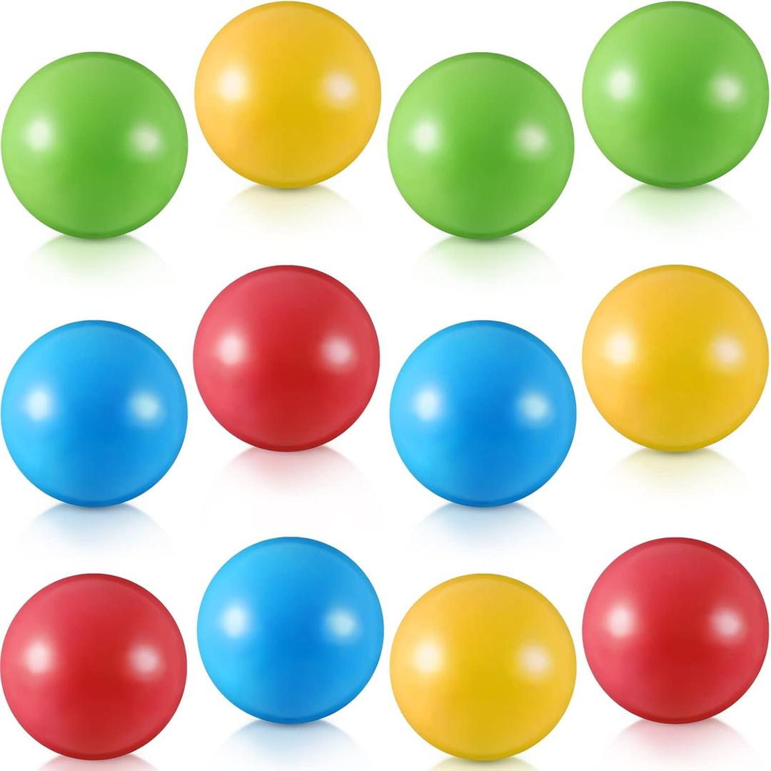 Civaner 12 Pieces Multi Colored Plastic Replacement Balls Small Bulldozer Popper Toy Balls 1.75 Inch Soft Crush Proof Air Filled Ocean Ball for Toddlers (Classic)