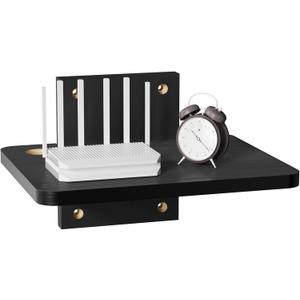 WALI Floating TV Shelf, 1 Tier Projector Shelf for DVD Players, Routers, Game Consoles, Cable Boxes, Living Room Decor Accessories, Wall Mount Shelves Holds Up to 22lbs (CS201NB), 1-Shelf, Black