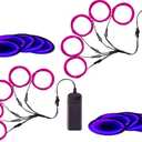 MaxLax EL Wire, Portable Neon Lights EL Wire 5 in 1 Meter, Electroluminescent Wire for Halloween Decoration, Christmas Party, Blacklight Run, DIY Decoration (Purple, 2Pack 5 in1M)