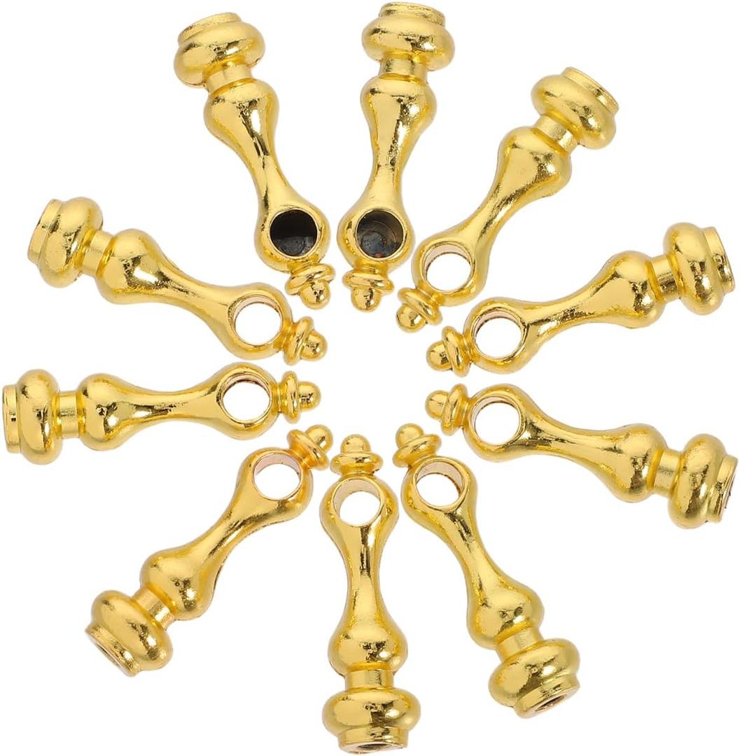 Veemoon 10pcs Metal Spindles Decorative Gallery Spindles Furniture Hardware Accessories Glass Railing Post Cap for Wine Cabinet and Cart