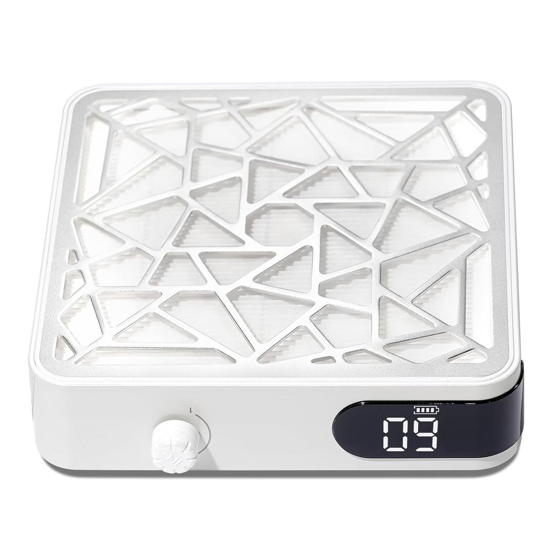 Nail Dust Collector, Powerful Vacuum Fan Vent Dust Collector Extractor Dust Suction Machine for Acrylic Nails Polishing, Nail Salon&Home, White