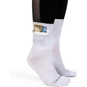 Zipper Sock Wallet - Cotton & Polyester Zipper Socks with Pockets - Fits shoe size 6-13 (White/White)