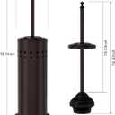 DOWRY Anti-Hand Off Toilet Plunger with Holder for Bathroom,Powerful Efficient Force Suction Cup,Heavy Duty, Deep Cleaning Bronze