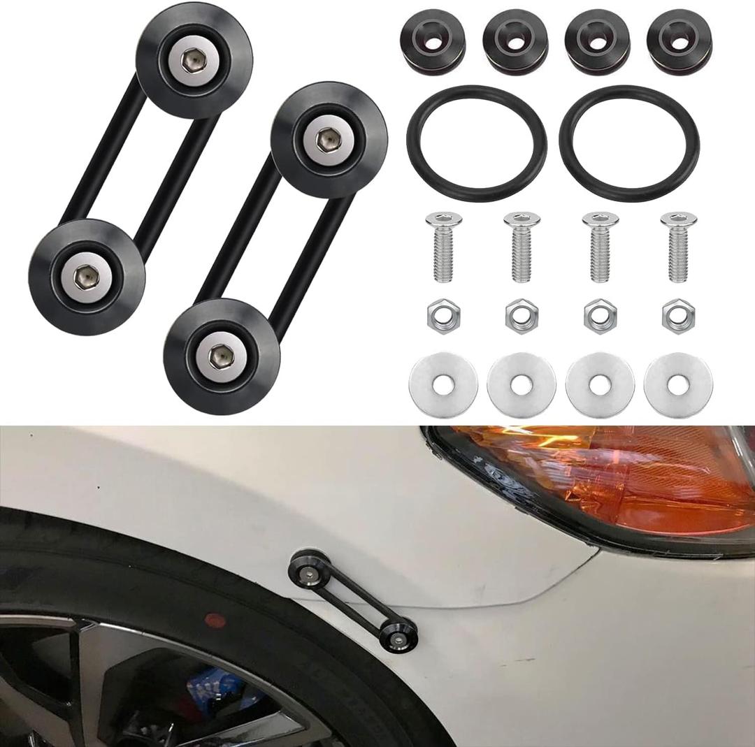 Bumper Trunk Quick Release Front Rear Bumper Fastener Kit  (BLACK)