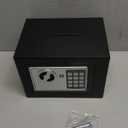 Small Electronic Safe Box With Digital Keypad & Keys - 9.05 x 6.7 x 6.7 Inches Wall Safe 0.23Cuft Mini Security Box for Coin Home Office Hotel Rooms Business Jewelry Gun (Black)