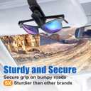 2 x Veharvim One-Handed-Operation Sunglasses Holder for Car, Visor Sunglass Holder Clip, Car Accessories Interior, Universal Fit Silicone Padded Visor Sunglass Holder Car, Unmatched Durability (1 Pack)