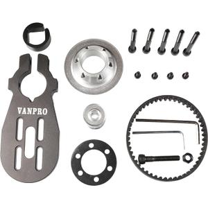 vanpro DIY Electric Skateboard Brushless Motor Mount Bracket /80MM 90MM 97MM 100MM Pulley Wheel KIT Belt 5M (Square trucks/5065 motor/belt width 10MM)