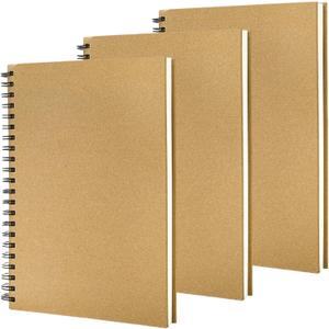 ZEAYEA 3 Pack 8.5 x 11 Inch Spiral Sketchbook, Hardcover Blank Notebook Journal, 60 Sheets/ 120 Pages Per Book, 160gsm Thick Paper, Unlined Sketch Pads for Drawing Painting Art Office Journal Refills