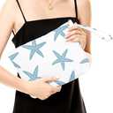 Fokongna Wet Bag, Travel Wet Dry Bag Water Proof Beach Bags for Swimsuit Beach Pool Diapers Dirty Yoga Gym Clothes Zipper Pouch, for Women Sister Friends Ocean Sea Shells Makeup Bag (Starfish 03)