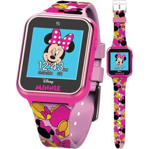 Disney Minnie Mouse Interactive Kids Smartwatch  Touchscreen Watch with Camera, Games, Voice Recorder, Step Tracker, Alarm & Timer  Fun Minnie Design, USB Rechargeable  Fits Wrists 5.5" to 8"