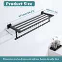 Alise 24 Inch Towel Racks for Bathroom Wall Mounted,Bathroom Towel Rack with Tower Bar,Double Towel Racks for Bathroom,SUS304 Stainless Steel Bathroom Towel Holder Matte Black