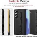 Stylus Pen & S Pen Holder for Samsung Galaxy Z Fold 7/6 / 5 / Galaxy Z Trifold Case, Adhesive S Pen Slot Slim Stylus High Sensitive Silicone Tip for Z Fold 6/5 S Pen Edition, Matte-Black