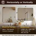 ANDY STAR Brushed Champagne Bronze Mirrors for Bathroom Sink, 30x36 Inch Bathroom Vanity Mirror with Rectangular Metal Frame-Modern Clean Design with Superior Stainless Steel Frame