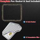 4L60E Transmission Filter Pan Kit with Gasket (Shallow Pan) 25174487 Compatible with Chevy GMC Cadillac Buick Pontiac Silverado 1500 Tahoe Savana Yukon Envoy K1500 Escalade