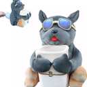 Multifunctional Deluxe Trash Can and Storage Box, Cute Tissue Box, Creative Animal Cartoon Decorative Organizer for Car and Home, Dog, Grey