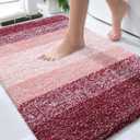 OLANLY Bathroom Rugs Mat 30x20, Extra Soft Absorbent Microfiber Bath Rugs, Rubber Backing, Quick Dry, Machine Washable Bath Mats for Bathroom Floor, Tub and Shower, Home Decor Accessories, Red