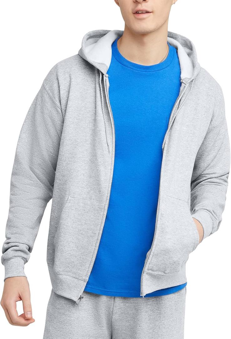 Hanes Men's EcoSmart Fleece Full-Zip Hoodie Sweatshirt (Medium)