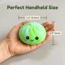 Tie Dye Fruit-Scented Dumpling Squishies, Soft Stretchy Bao Bun Stress Relief Balls, Sensory Fidget Squeeze Toys for Anxiety Relief, Decompression Desk Toys(Green and Blue)