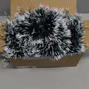 50FT Green Christmas Tinsel Garland, Xmas Metallic Tinsel Twist Hanging Garland for Christmas Tree Indoor and Outdoor Holiday Party Decoration (Green White)