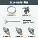 Luxbaro Garage Door Hardware Kit for 7' Height Garage Doors, Garage Door Hinges and Rollers, Top Bracket, Wire Rope