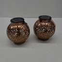 JOIEDOMI 2 Pack Outdoor Solar Hanging Lantern Lights, Waterproof Tabletop with Handle, LED Moroccan Lanterns, Metal Decorative Garden Solar Lights Christmas for Patio, Lawn, Porch, Backyard