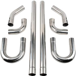 2'' Inch DIY Custom Mandrel Exhaust Pipe Tube Pipe Industry Pipe,48'' Straight Pipe,2'' OD Straight & Mandrel Bend Pipe(45/90/180 Degree) Kit,T304 Stainless Steel,Universal Fitment-8PCS