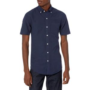 Amazon Essentials Men's Short-Sleeve Oxford Shirt with Pocket (Navy) XL
