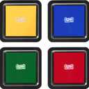 CraftyManor 4 Colors Washable Stamp Pad Finger Paint, Latex Foam Fingerprint Inkpad, Water Base Ink Stamps Pads (4 Colors-02)