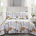 Bedspread Coverlet Set King Size Floral Quilts Set Bedding Lightweight Floral Quilt Collection Home Reversible Quilt Bedspread Sping Leaves Yellow Flower Quilt Bedding Garden Bedspread+2 Pillow Shams | Reversible, Lightweight, Quilts Set, Garden Design, +2 Pillow Shams
