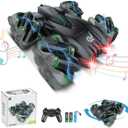 Remote Control Car,RC Cars with Headlights and Music,Double Sided 360 Flips Rotating RC Stunt Car,2.4Ghz All Terrain Toys for Ages 4-7 8-12 Kids Toy for Boys Girls Birthday Gift