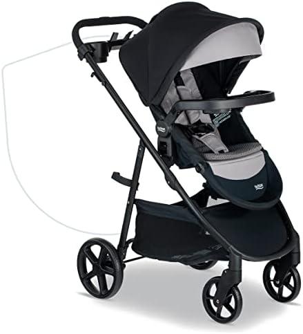 Britax Brook+ Modular Baby Stroller, Ultra-Lightweight Infant and Toddler Stroller with SafeWash Insert and 4 Ways to Stroll, Graphite Onyx