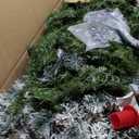 6 ft. Unlit Premium Snow Flocked Hinged Artificial Christmas Tree with Metal Stand