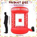 5 FT Inflatable Cash Cube Booth Inflatable Money Machine Booth Money Blower Machine Cash Grab for Adults Game Activity Events (No Blower Included)(Red)