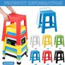 TURSTIN 12 Pack Plastic Stack Stools, 16.9 Inch Stackable Nesting Stools, 6 Mixed Colors Portable Stacking Backless Bar Stool Flexible Seating Chairs for Office Home