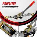 Come Along Winch Heavy Duty, 2T 2 Gears Come Along Pulling Tool, Cable Winch Puller with 2 Hooks, Come Along Power Puller Ratchet Tool, Manual Winch Ratchet Tool for Towing Lifting