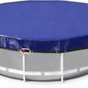 24 Ft Pool Covers for Above Ground Pools with Automatic Siphon Drain, Extra Thick Heavy-Duty Round Winter Pool Cover, Stop Waterlogging, 2-in-1 Tear-Proof UV-Resistant Pool Tarps with Pulley and Cab