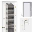 2-Pack Over The Door Organizer Hanging 6-Shelf Storage Organizer with 50lb Heavy Duty Perfect for Bathroom Closet Nursery Bedroom Pantry Laundry (Grey)