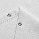 meioro White Shower Curtain, Waffle Weave 256GSM Heavy Duty Textured Fabric Shower Curtains for Bathroom Hotel Spa, Luxury Weighted Polyester Cloth Bath Curtain Set with 12 Hooks, 72Wx84H