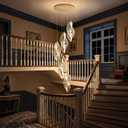 5-Light Gold Modern Chandelier Dimmable Light Fixture High Ceiling Chandelier for Foyer Acrylic Chandeliers Adjustable for Staircase Living Room Enterway Corridor LED Included