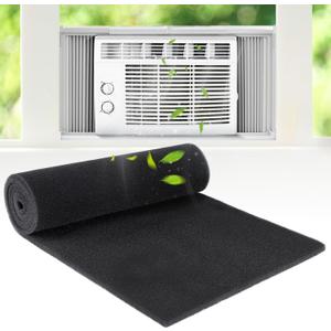 15.7" x 59" Extra Large Cuttable Air Conditioner Filters - Cut to Fit Carbon Pad Air Purifier Filters, Washable Reusable Foam Pad Pre Filter Roll for Air Filters AC Window Unit Charcoal Sheet